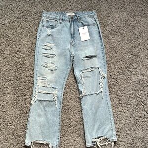 Hidden Happi Jeans Destructed Frayed Hem Flare